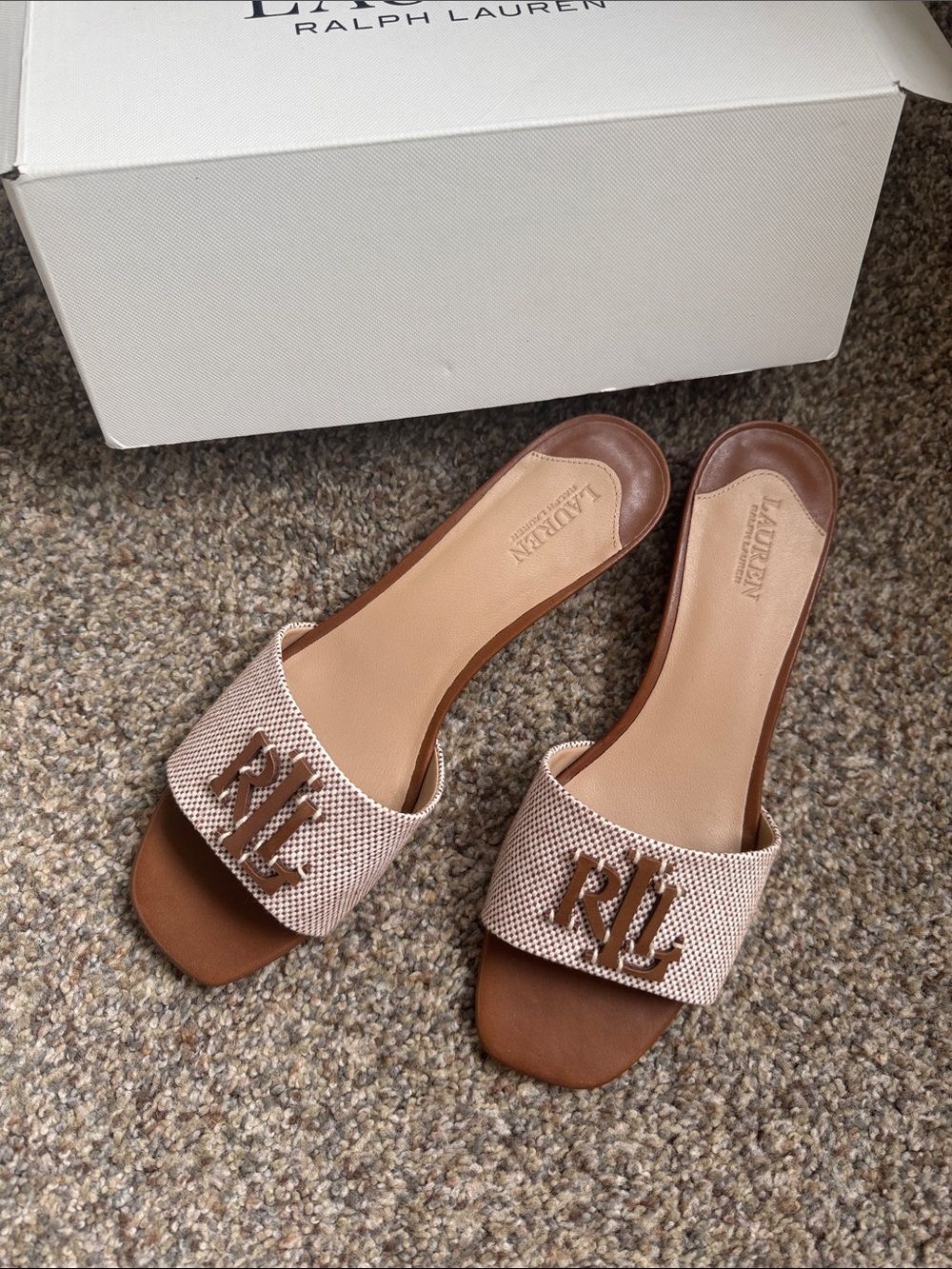 Ralph Lauren Fay Canvas and Leather Sandals